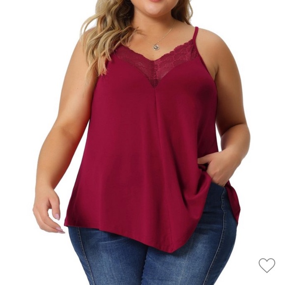 NWT Agnes Orinda spaghetti strap lace drape tank top - camisole - Picture 2 of 5